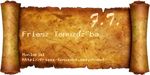 Friesz Tonuzóba névjegykártya